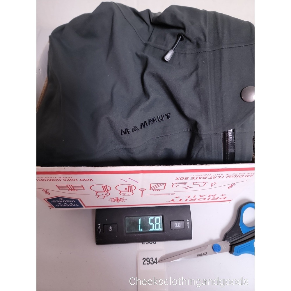 Mammut DryTech Premium Hooded Gray Waterproof Jacket Hooded Women's XL - Picture 11 of 12